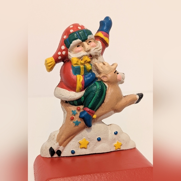 Midwest Santa Claus Riding Reindeer Christmas Stocking Cast Iron - Picture 12 of 12